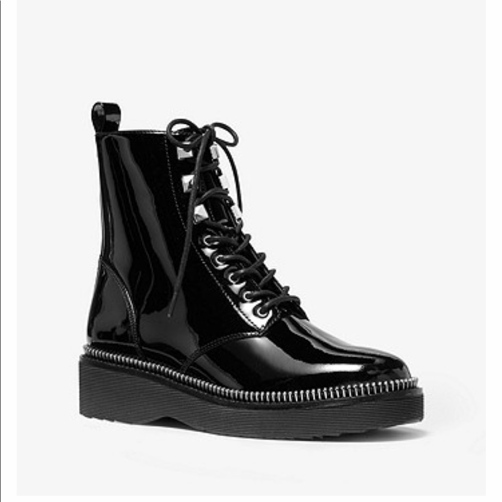 Michael Kors Haskell Patent Leather Combat Boot
